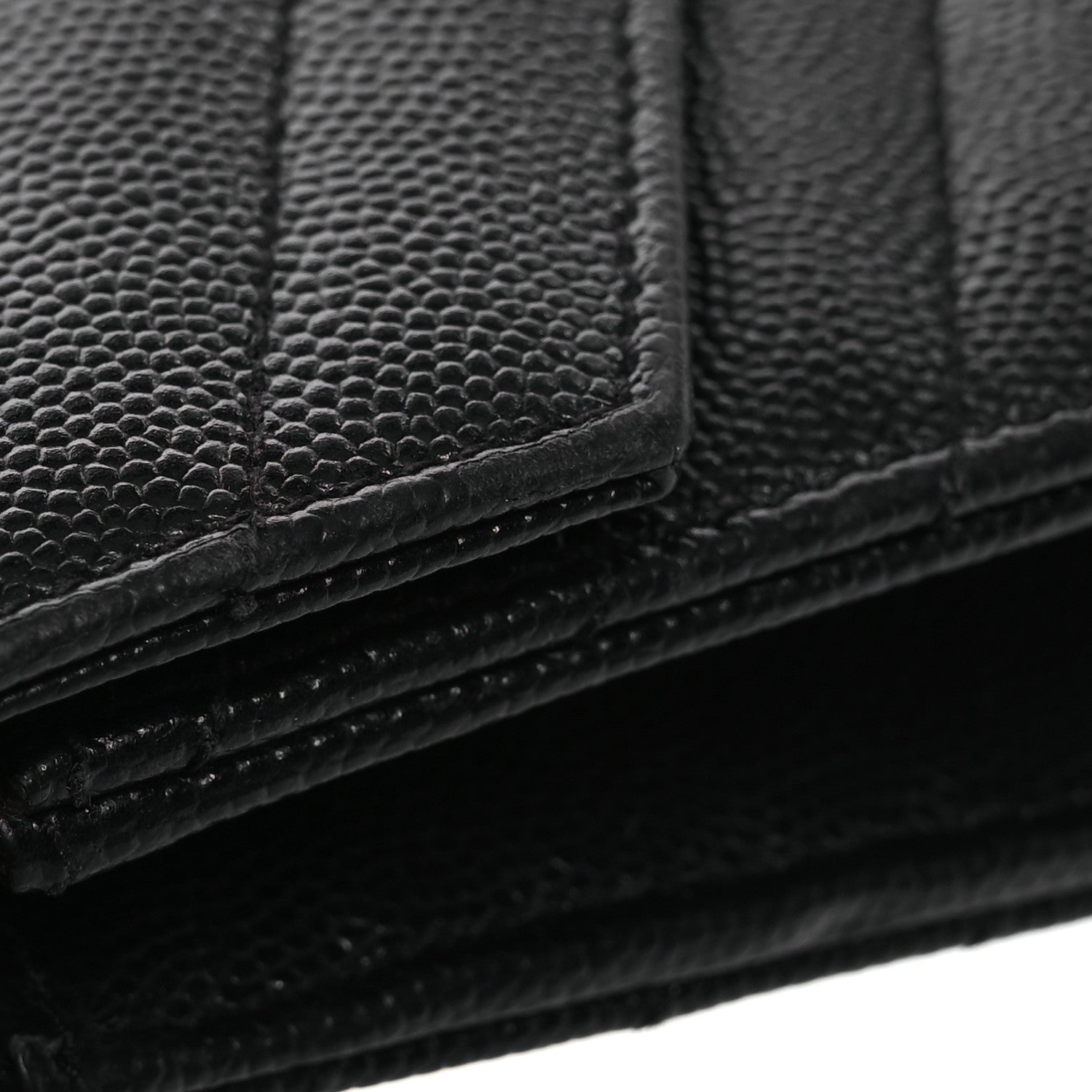 Saint Laurent Grain De Poudre Matelasse Chevron Monogram Envelope Chain Wallet Black 12 of 14