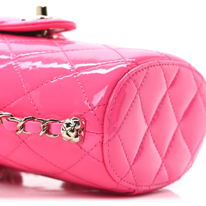 Chanel Patent Quilted CC Vani-Tea Case With Chain Neon Pink 9 of 10
