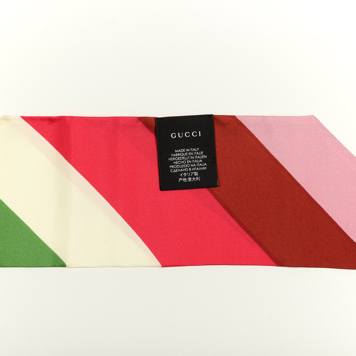 Gucci Silk Twill Stripe Neck Bow Scarf Multicolor 3 of 3