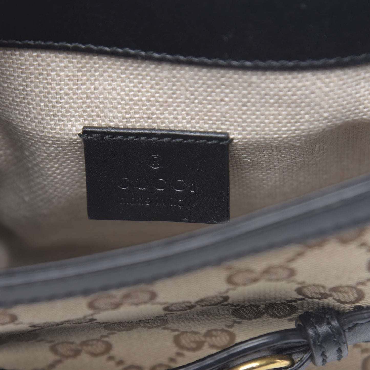 Monogram Small Lady Web Shoulder Bag Beige Black