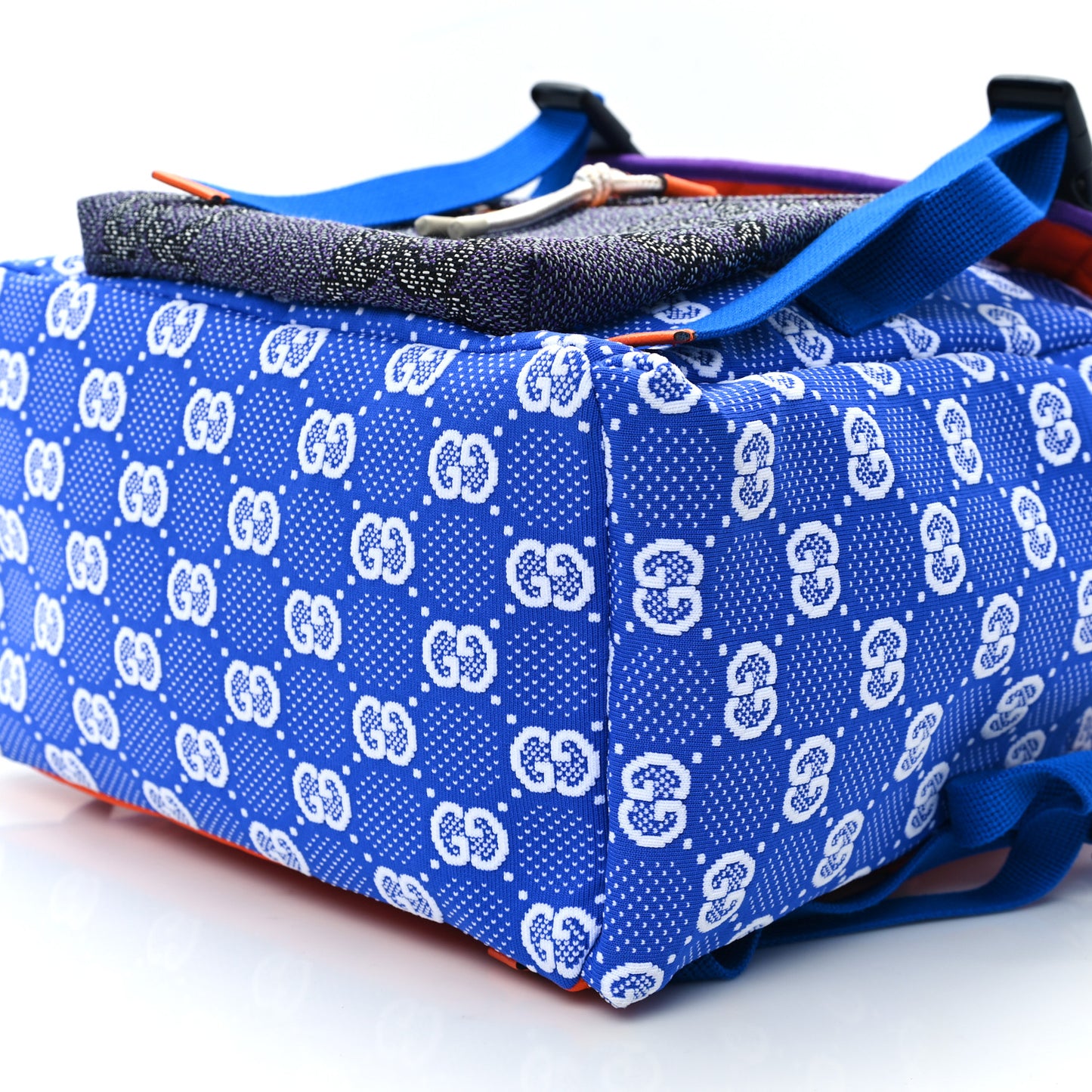 Jersey GG Monogram All Over Pan Sport Double Buckle Backpack  Blue Multicolor