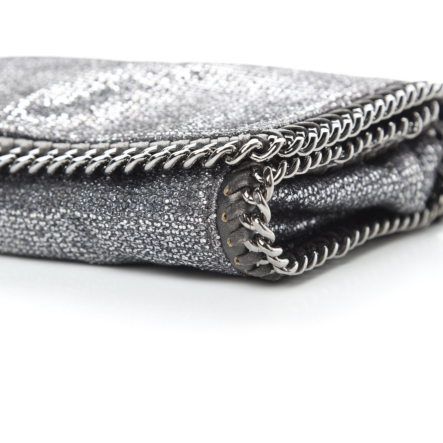 Stella McCartney Metallic Woven Raffia Falabella Crossbody Bag Silver 10 of 12