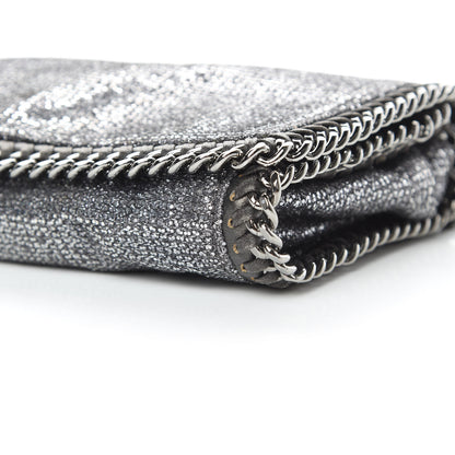 Stella McCartney Metallic Woven Raffia Falabella Crossbody Bag Silver 10 of 12