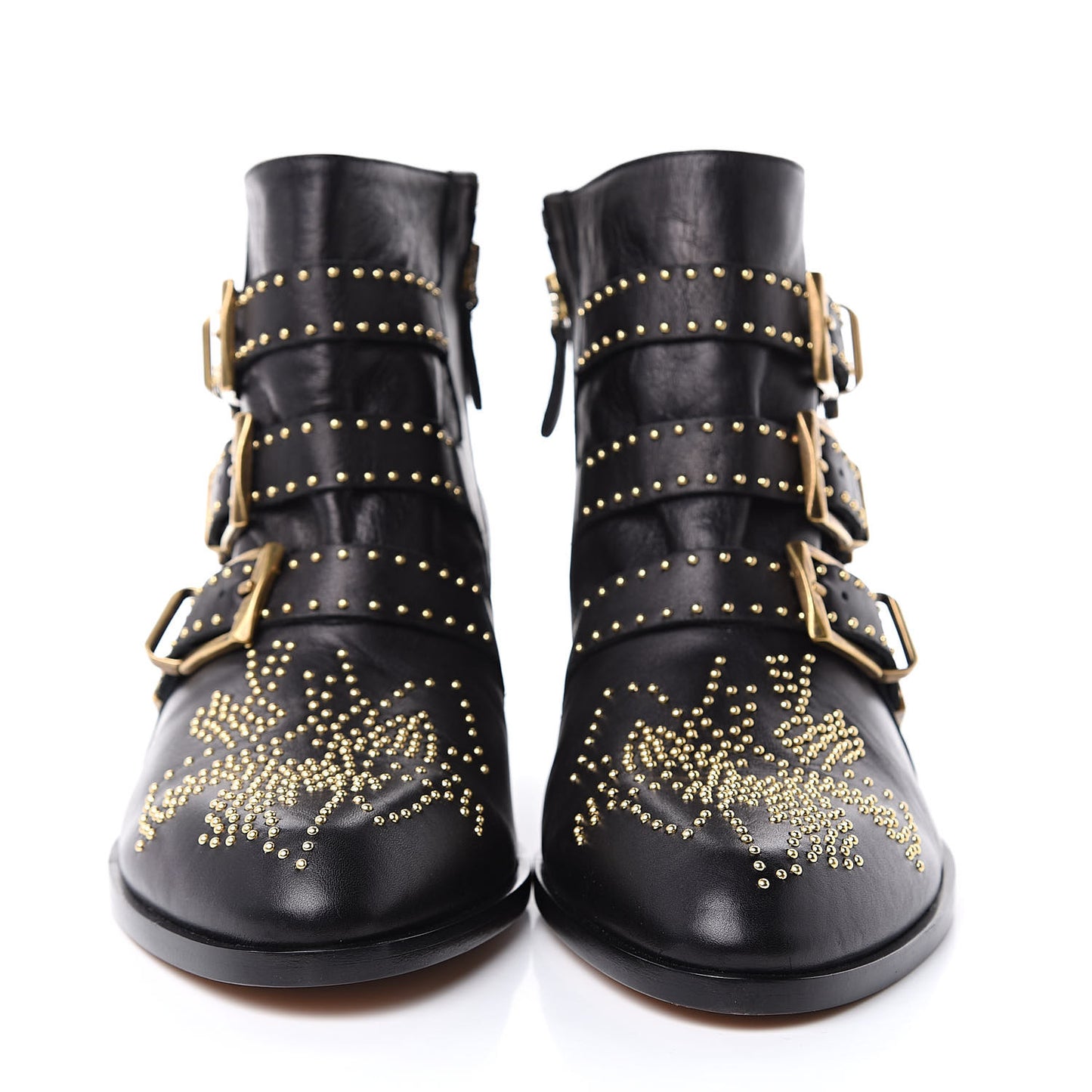 Nappa Sheepskin Studded Susanna Ankle Boots 40.5 Black