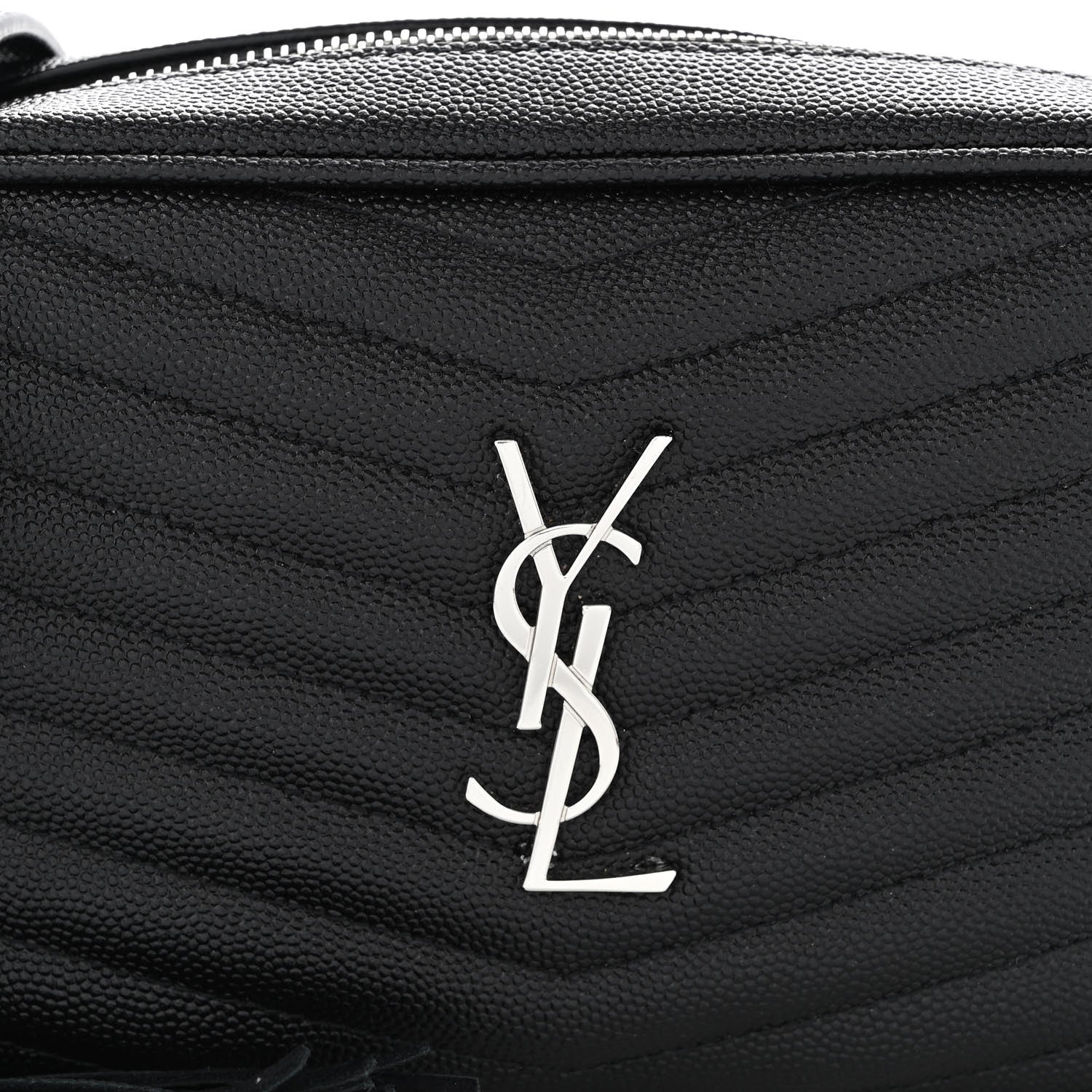 Saint Laurent Grain De Poudre Matelasse Monogram Mini Lou Camera Bag Black 8 of 11
