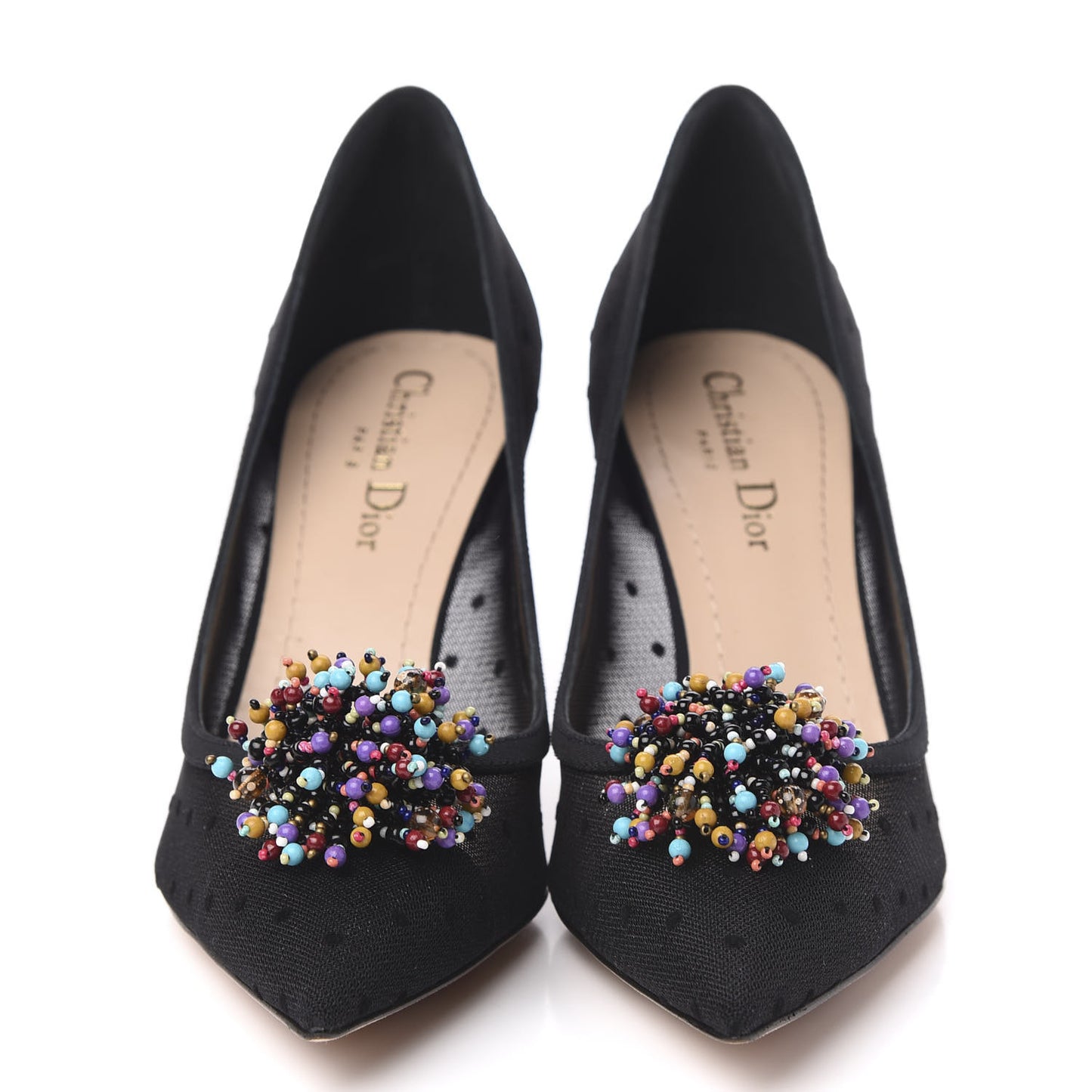 Mesh Blossom Pumps 38.5 Black