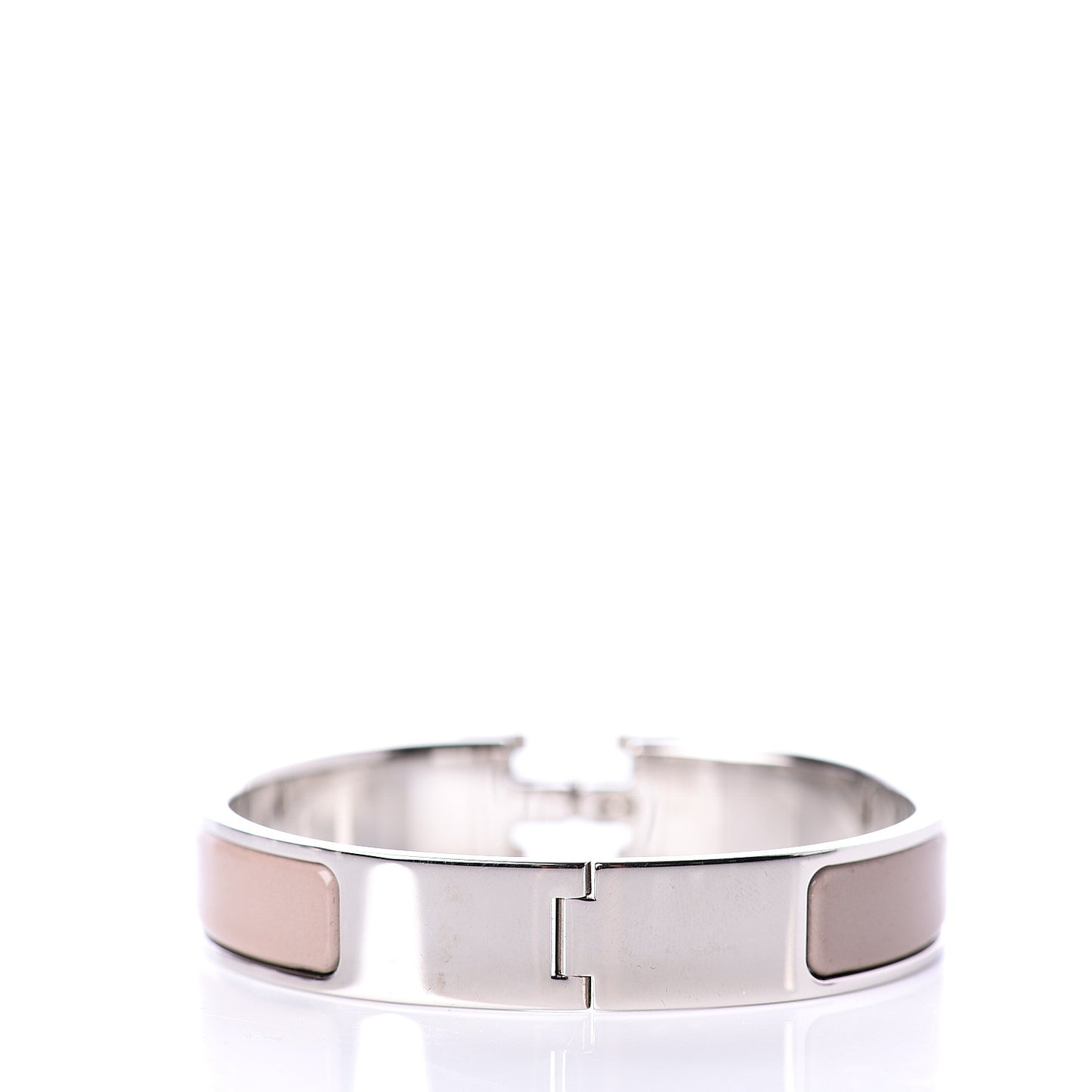Enamel Narrow Clic Clac H Bracelet PM Marron Glace