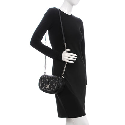 Chanel Calfskin Coco Eyelets Small Flap Bag Black 2 of 8