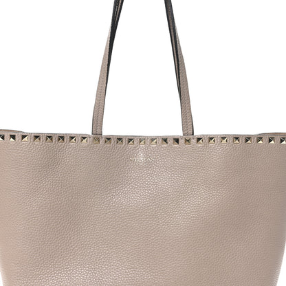Valentino Garavani Grained Calfskin Small Rockstud Shoulder Tote Poudre 7 of 9