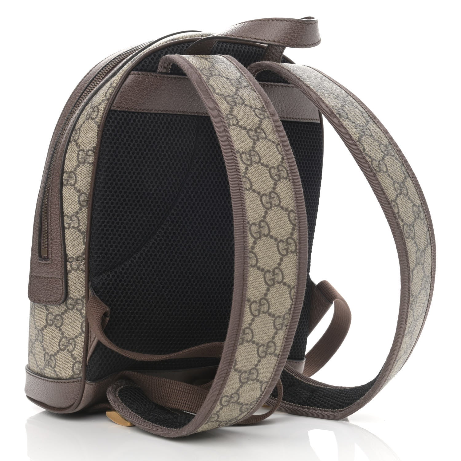 Gucci GG Supreme Monogram Calfskin Web Small Ophidia Day Backpack Beige Ebony New Acero 3 of 11