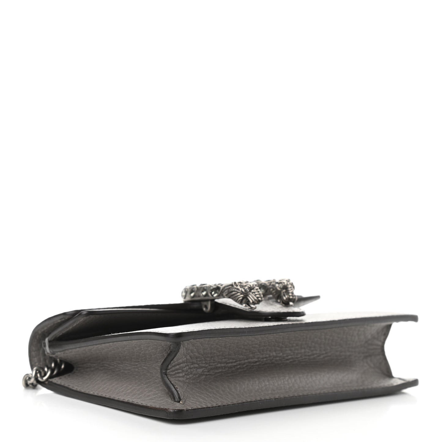 Dollar Calfskin Crystal Super Mini Dionysus Shoulder Bag Dusty Grey Black Diamond