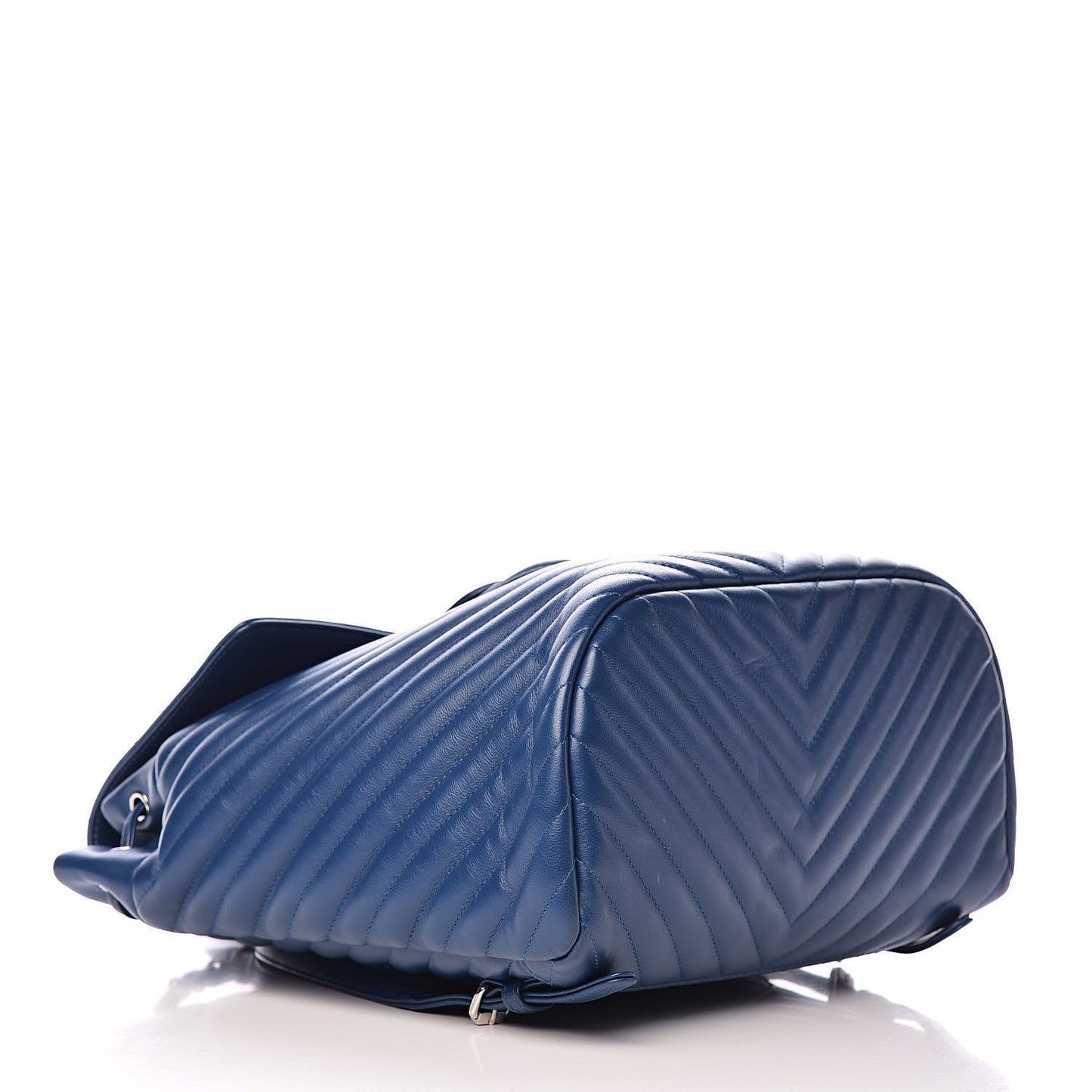 Calfskin Chevron Quilted Large Urban Spirit Backpack Blue