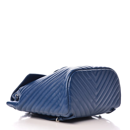 Chanel Calfskin Chevron Quilted Large Urban Spirit Backpack Blue 4 of 11