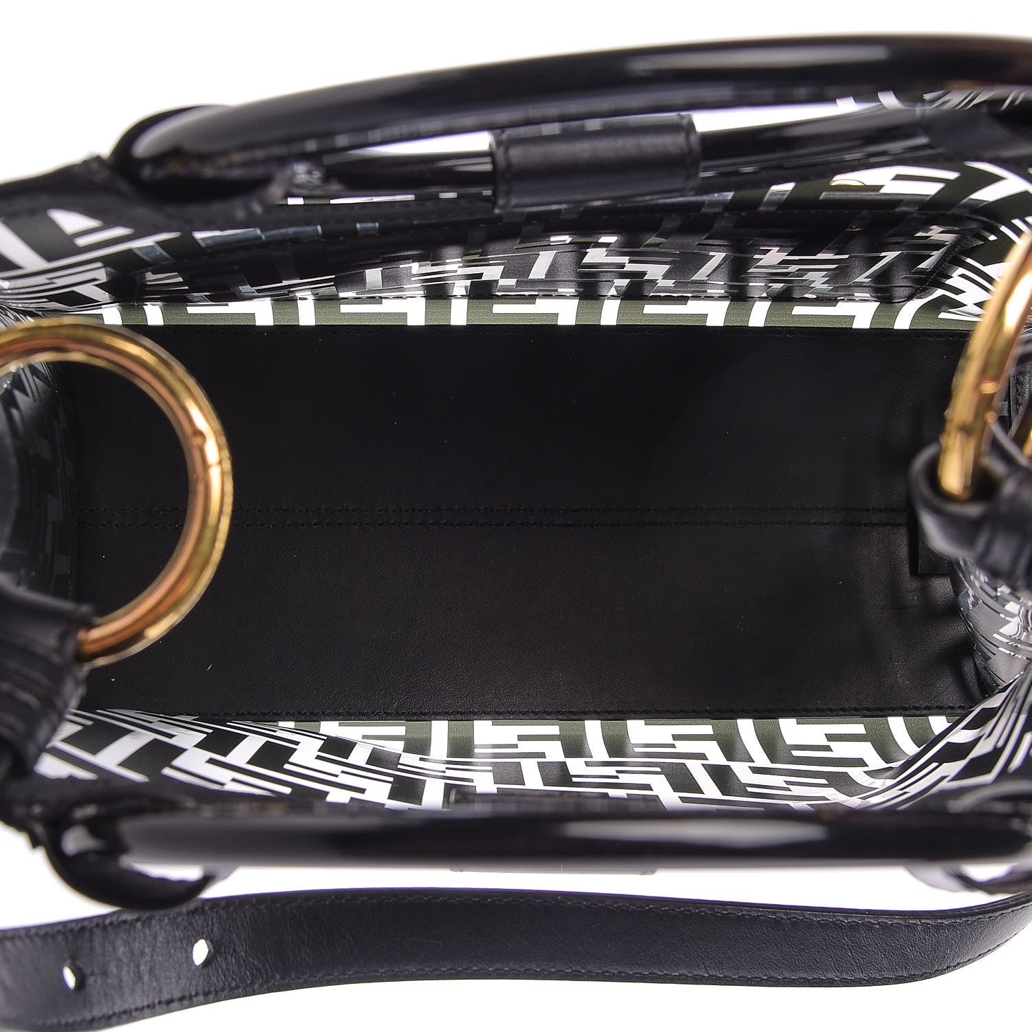Fendi TPU FF Vitello Century Plexiglass Small Runaway Shopper Tote Black 5 of 9