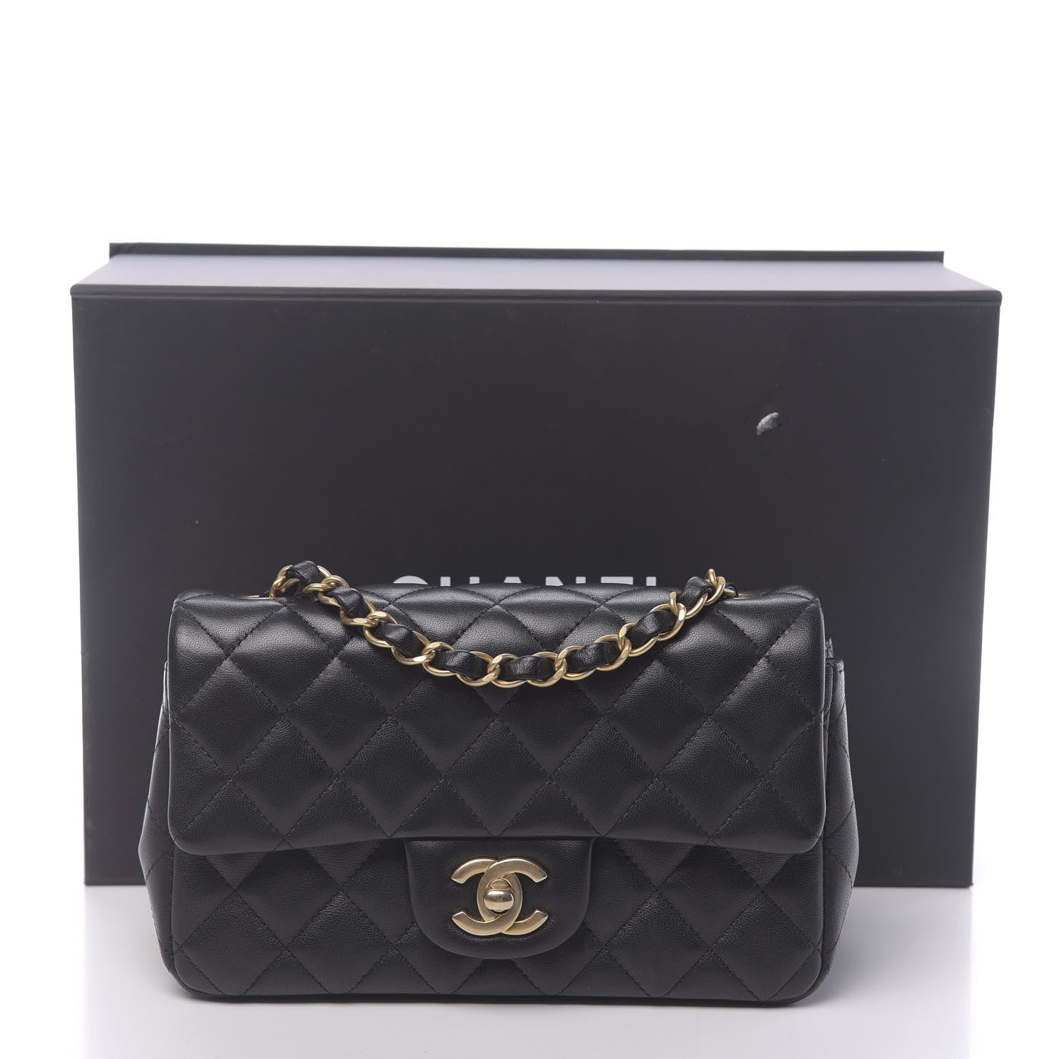 Chanel Lambskin Quilted Mini Rectangular Flap Black 11 of 11