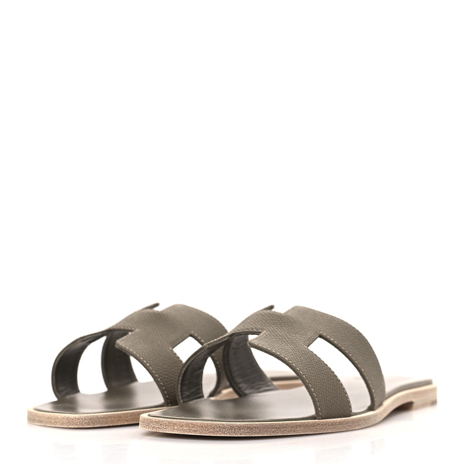 Hermes Epsom Oran Sandals 39 Etoupe 3 of 8