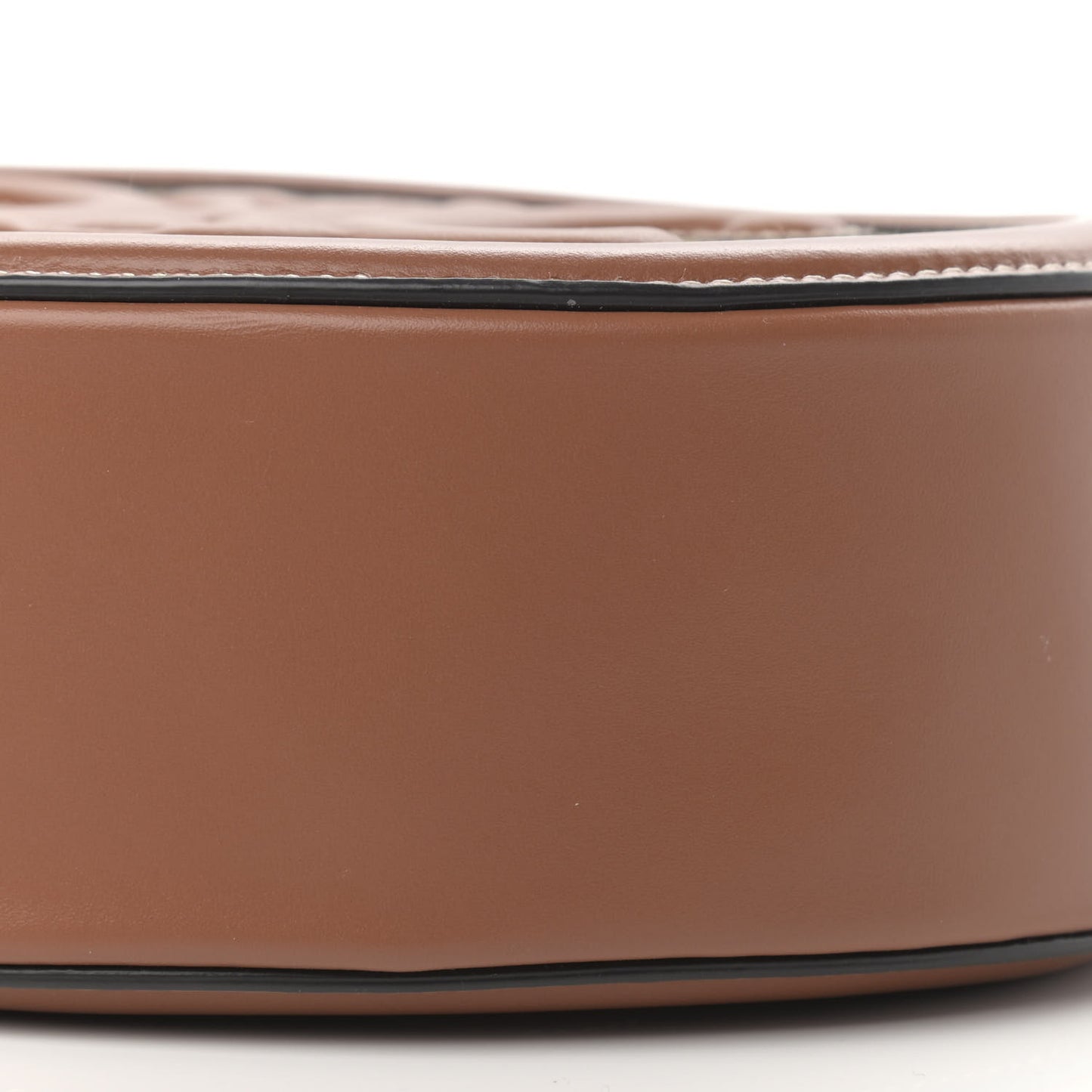 Calfskin Straw Triomphe Oval Purse Crossbody Natural Tan