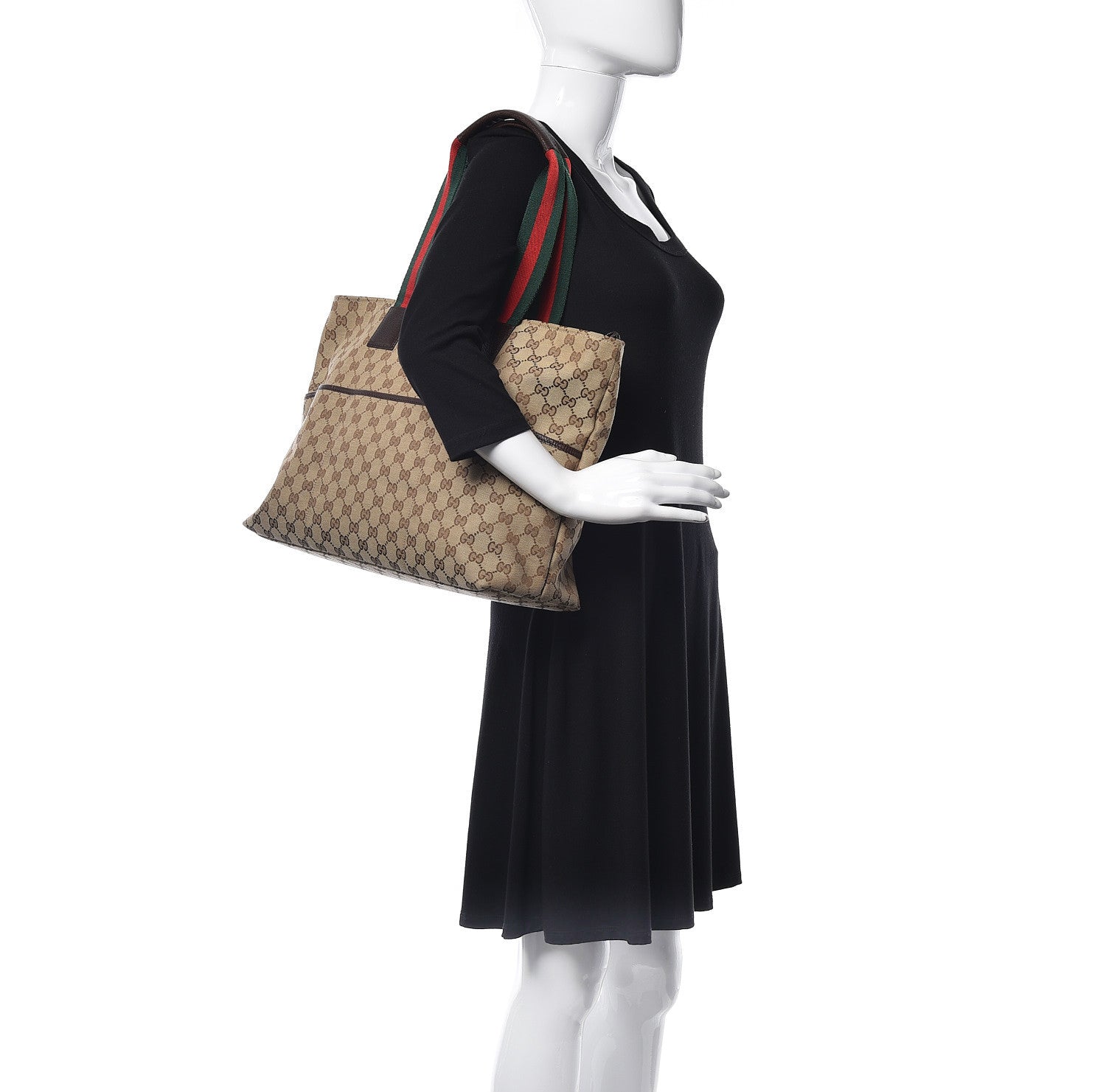 Gucci Monogram Web Large Diaper Tote Brown 2 of 9