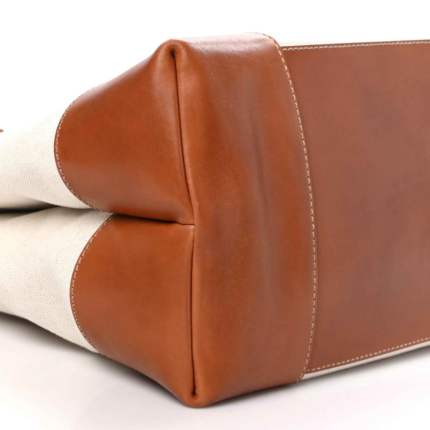 Washed Canvas Calfskin Large Andiamo  Natural Light Wood