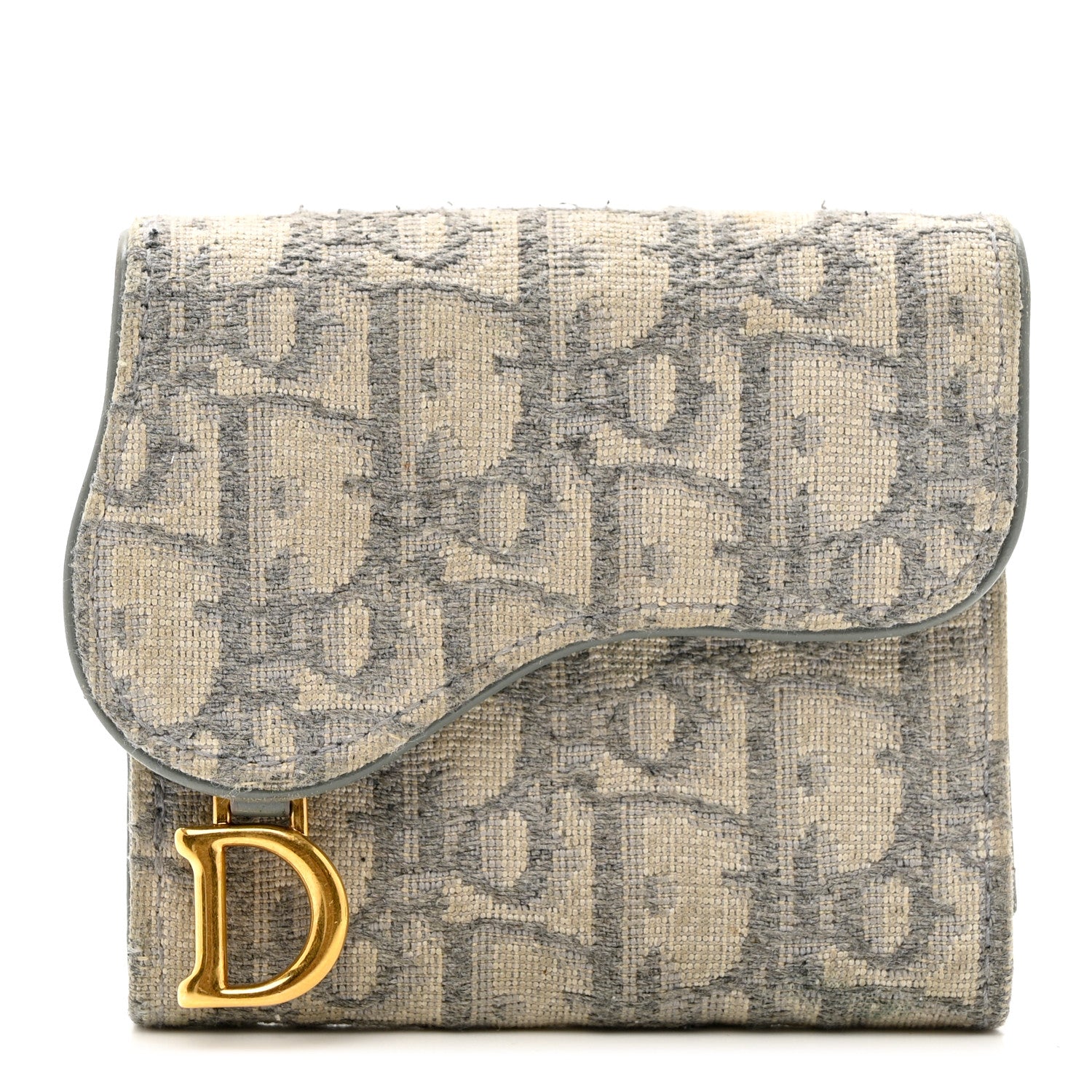 Christian Dior Oblique Saddle Lotus Wallet Grey 1 of 9