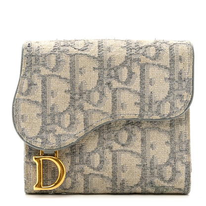 Christian Dior Oblique Saddle Lotus Wallet Grey 1 of 9