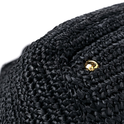 Prada Raffia Crochet Large Tote Black 9 of 14