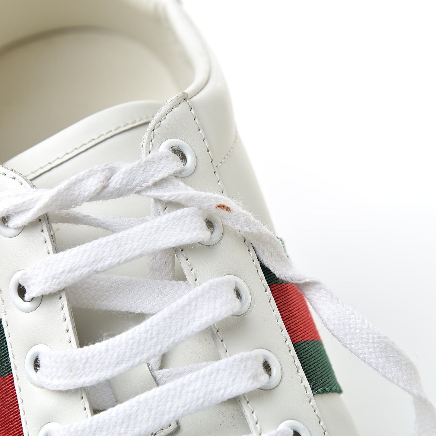 Calfskin Ayers Web Bee Embroidered Womens Ace Sneakers 38.5 White Green