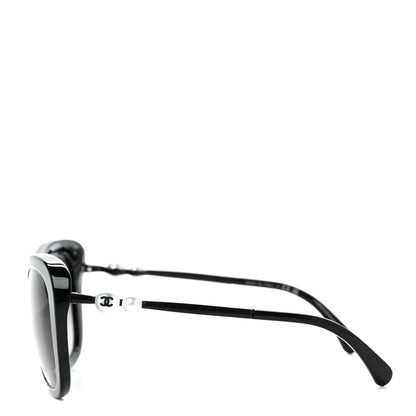 Chanel Acetate Butterfly Winter Pearl Sunglasses 5339-H Black 3 of 7