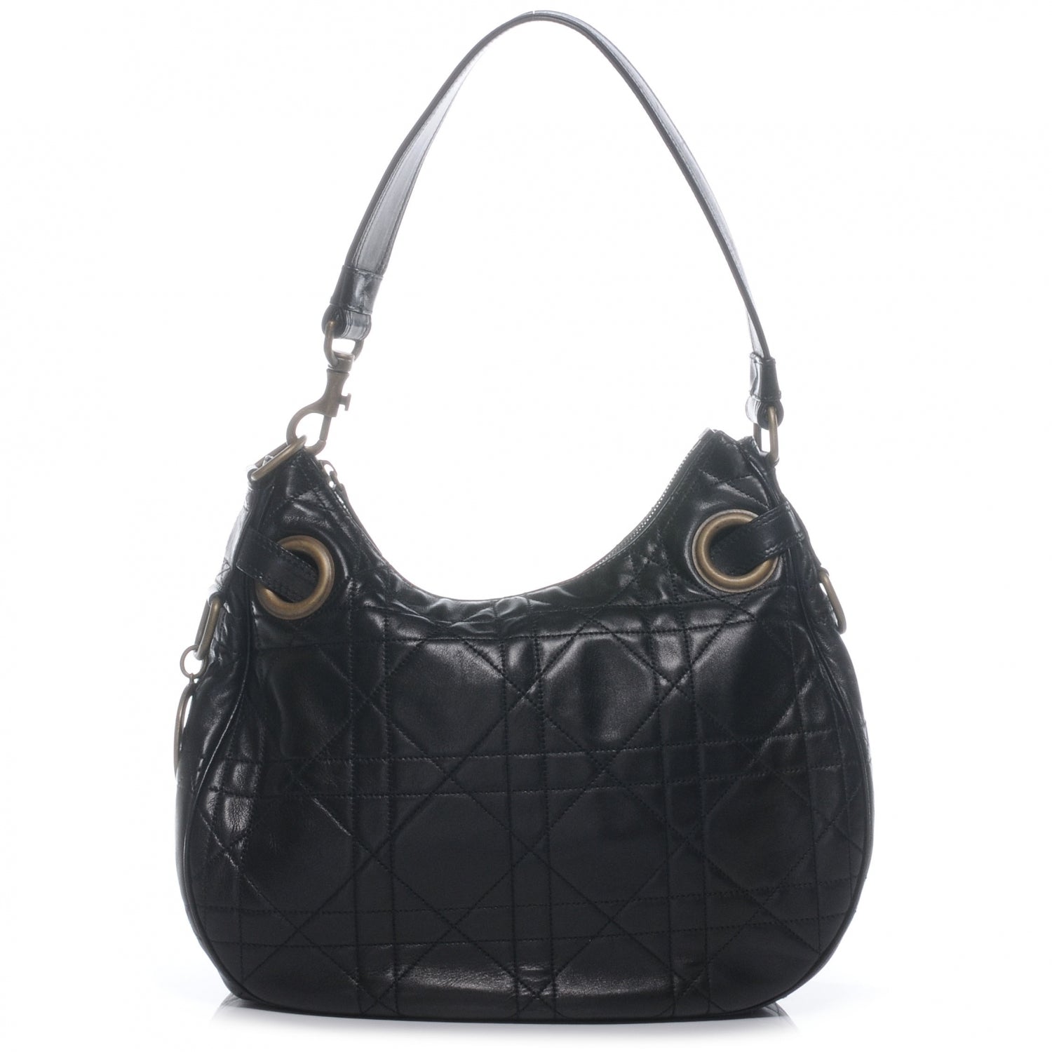 Christian Dior Lambskin Cannage Shoulder Bag Black 1 of 7