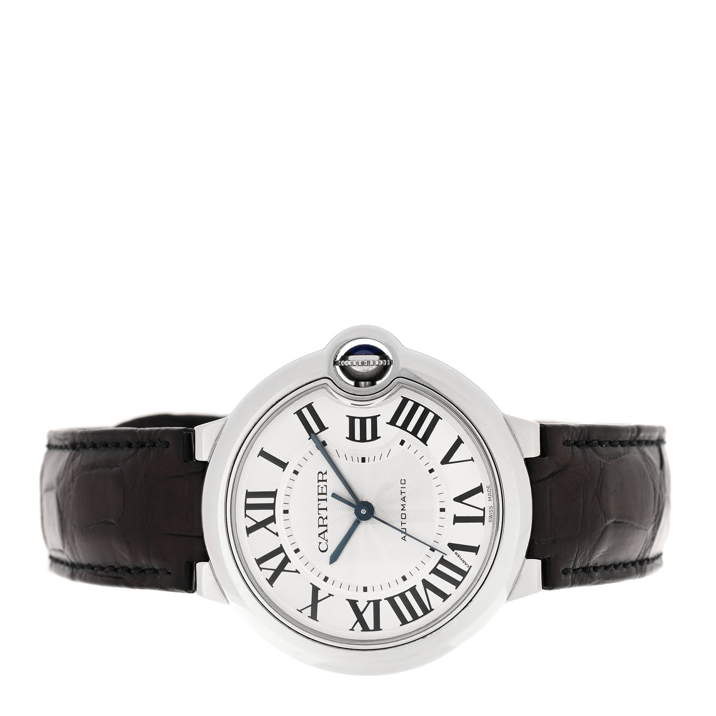 Stainless Steel Alligator 36mm Ballon Bleu De Cartier Automatic Watch Brown