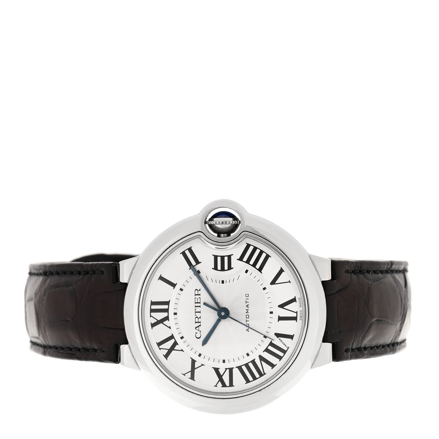 Cartier Stainless Steel Alligator 36mm Ballon Bleu De Cartier Automatic Watch Brown 2 of 6