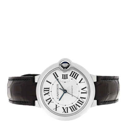 Cartier Stainless Steel Alligator 36mm Ballon Bleu De Cartier Automatic Watch Brown 2 of 6