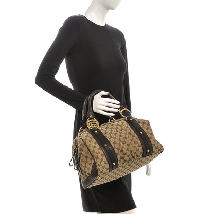 Gucci Monogram Interlocking Medium Boston Dark Brown 2 of 7