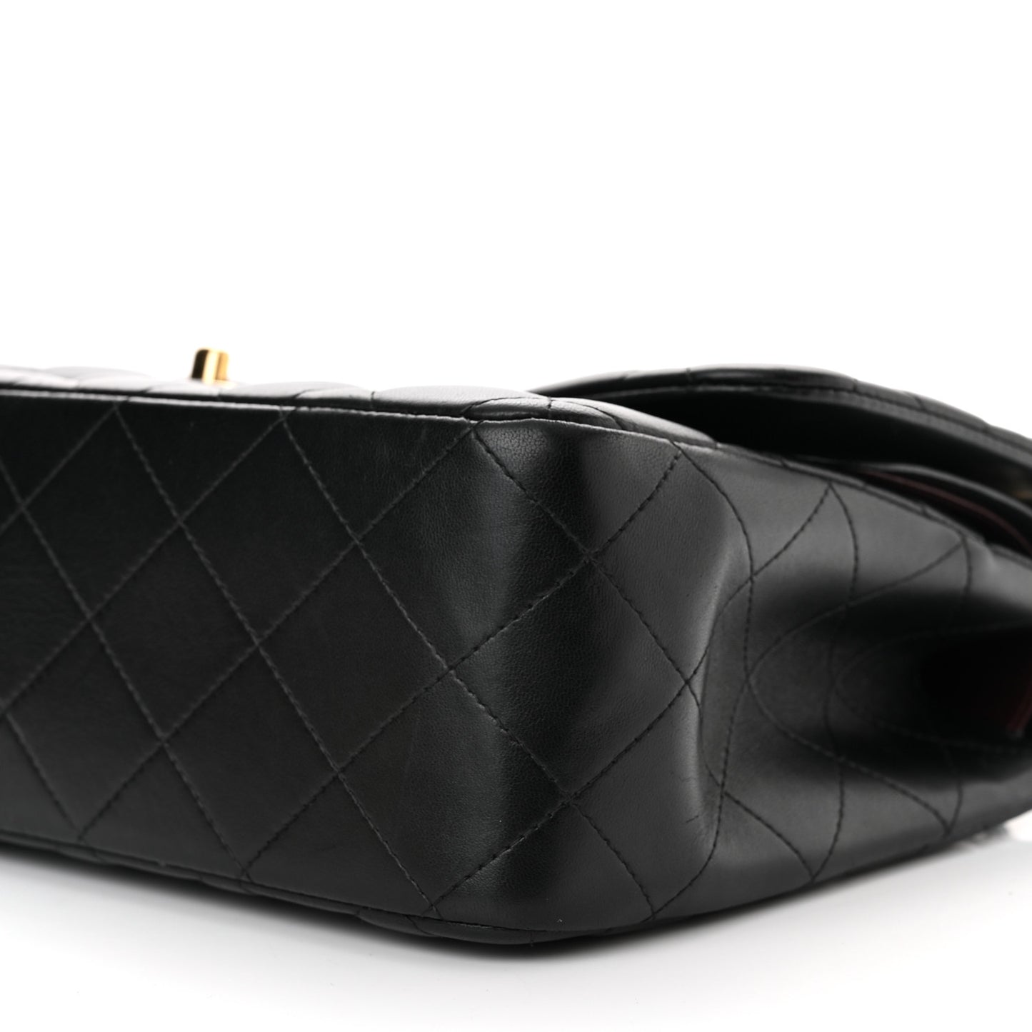 Lambskin Quilted Jumbo Double Flap Black