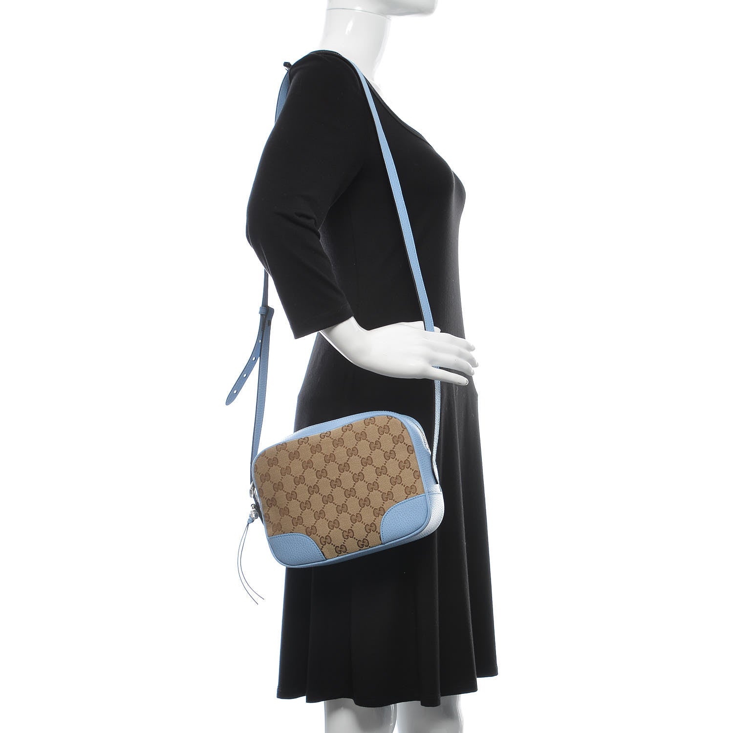Gucci Monogram Mini Bree Messenger Bag Beige Mineral Blue 2 of 10