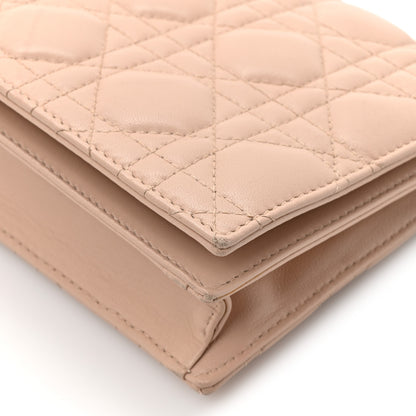 Christian Dior Lambskin Cannage Lady Dior Convertible Clutch Pink 8 of 13