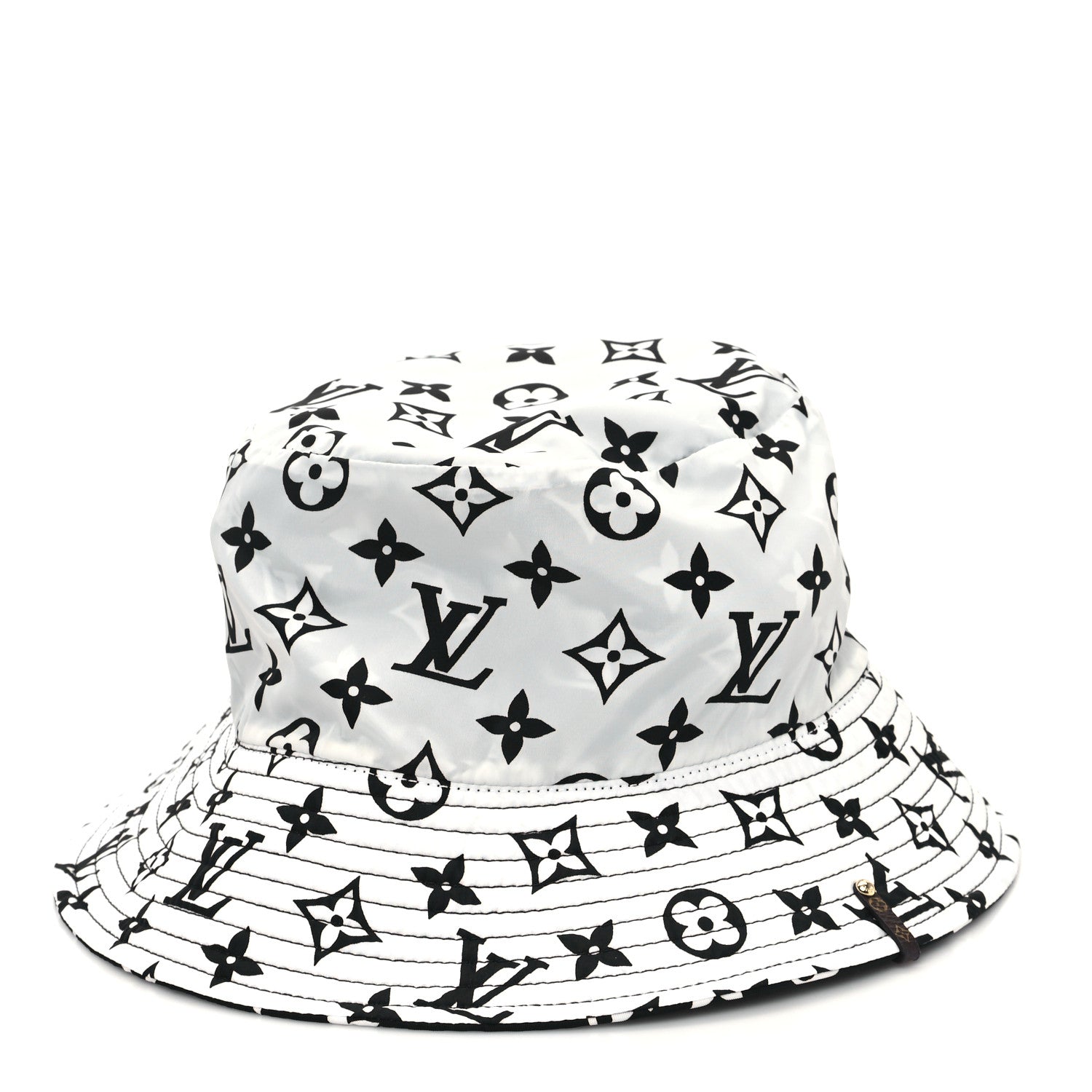 Louis Vuitton Nylon Monogram Reversible Bob Bucket Hat S Black White 9 of 13