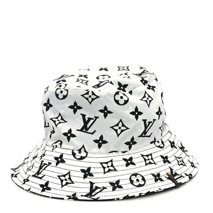 Louis Vuitton Nylon Monogram Reversible Bob Bucket Hat S Black White 9 of 13