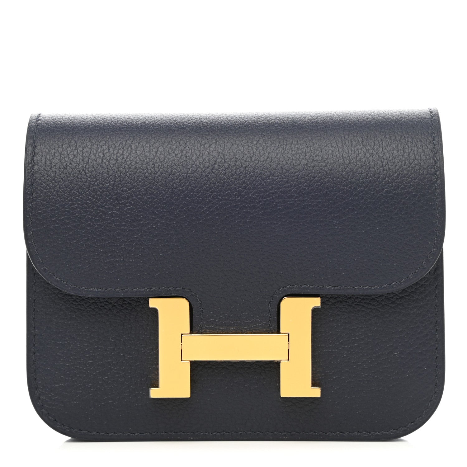 Hermes Evercolor Constance Slim Wallet Bleu Nuit 1 of 9