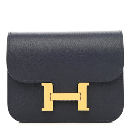 Hermes Evercolor Constance Slim Wallet Bleu Nuit 1 of 9