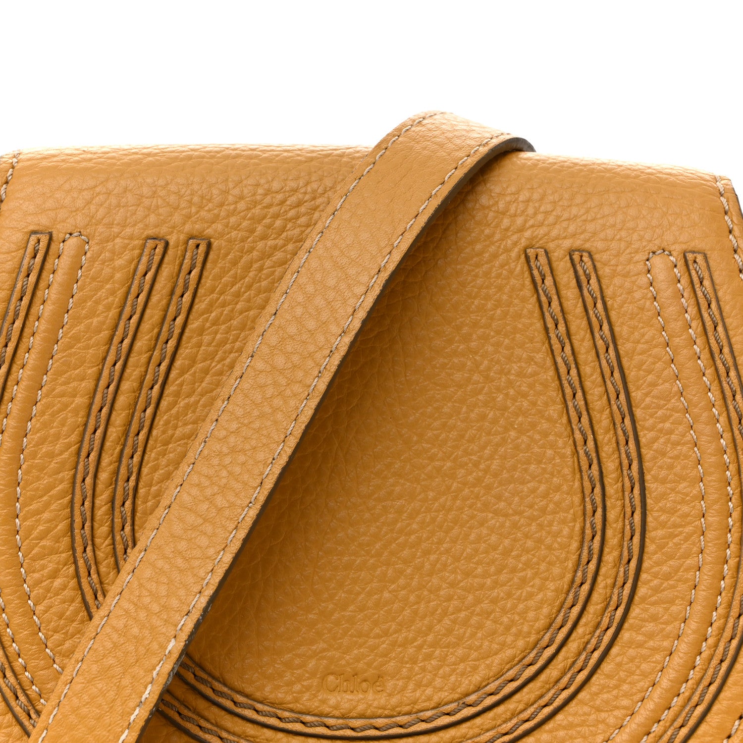 Chloe Calfskin Mini Marcie Round Crossbody Bag Dusty Yellow 9 of 11