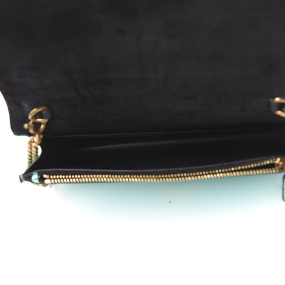 Saint Laurent Laminated Calfskin Classic Monogram Kate Tassel Chain Wallet Green 6 of 15