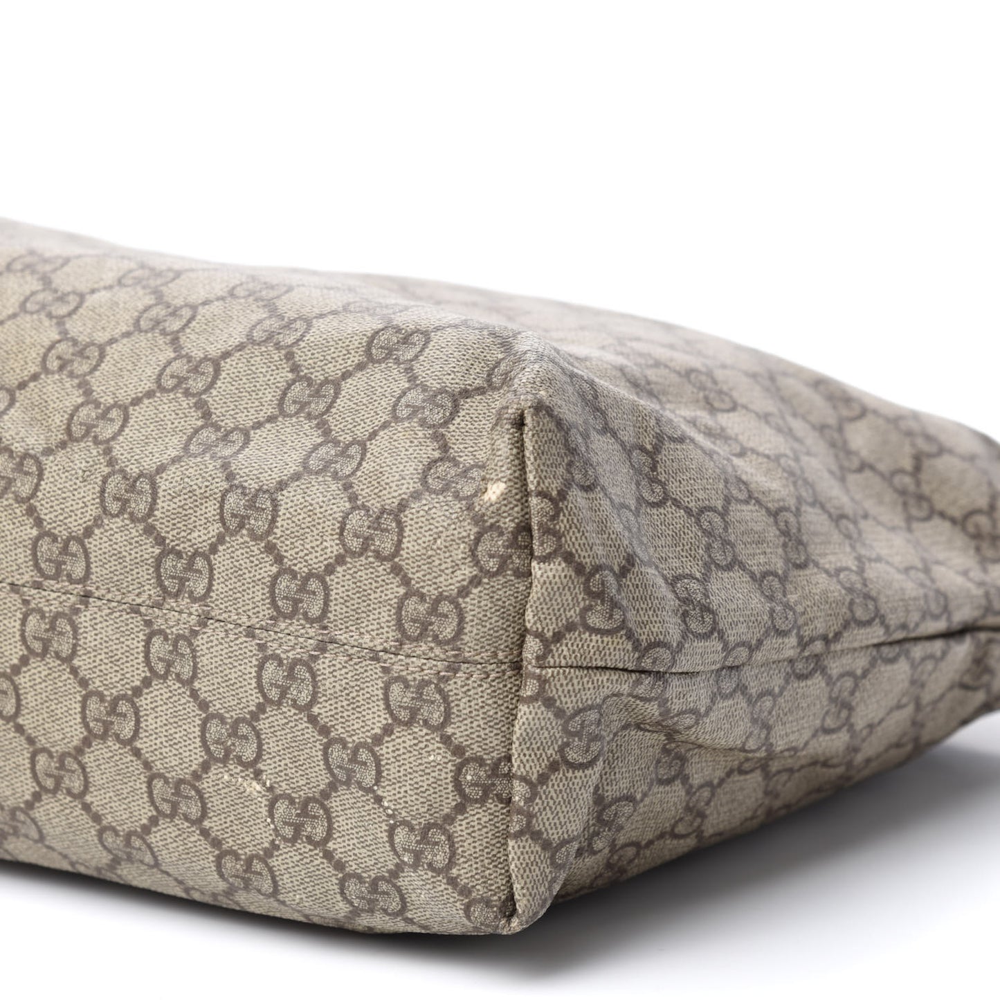 GG Supreme Monogram Medium Zippered Shopping Tote Dark Brown