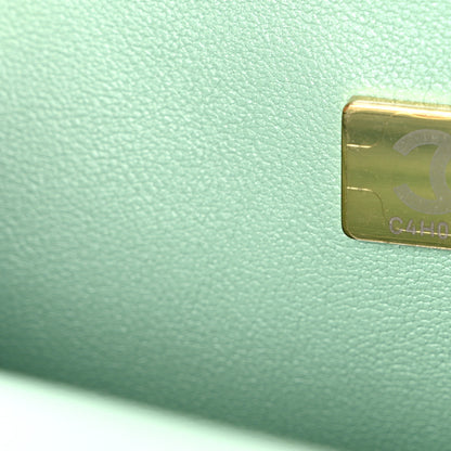 Chanel Lambskin Quilted Mini Top Handle Rectangular Flap Pink Green 7 of 10