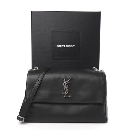 Saint Laurent Grain De Poudre Medium West Hollywood Monogram Fold-Over Black 13 of 13