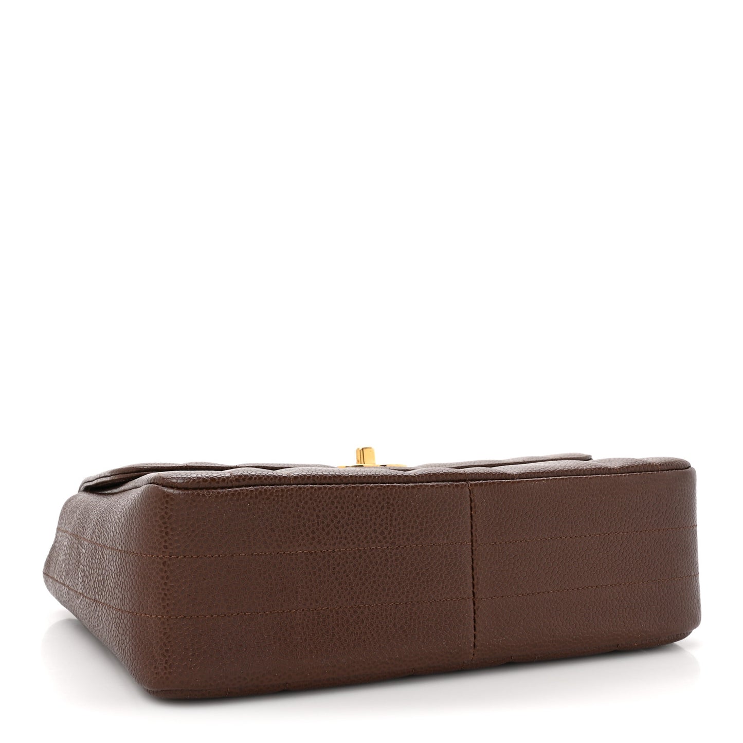 Caviar Vertical Quilt Jumbo Single Flap Brown