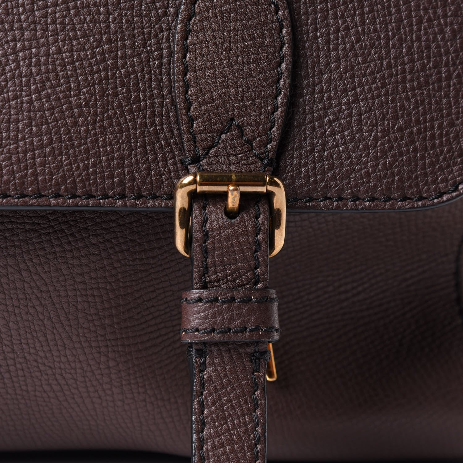 Burberry Grainy Calfskin House Check Ethan Satchel Oak Brown 10 of 13