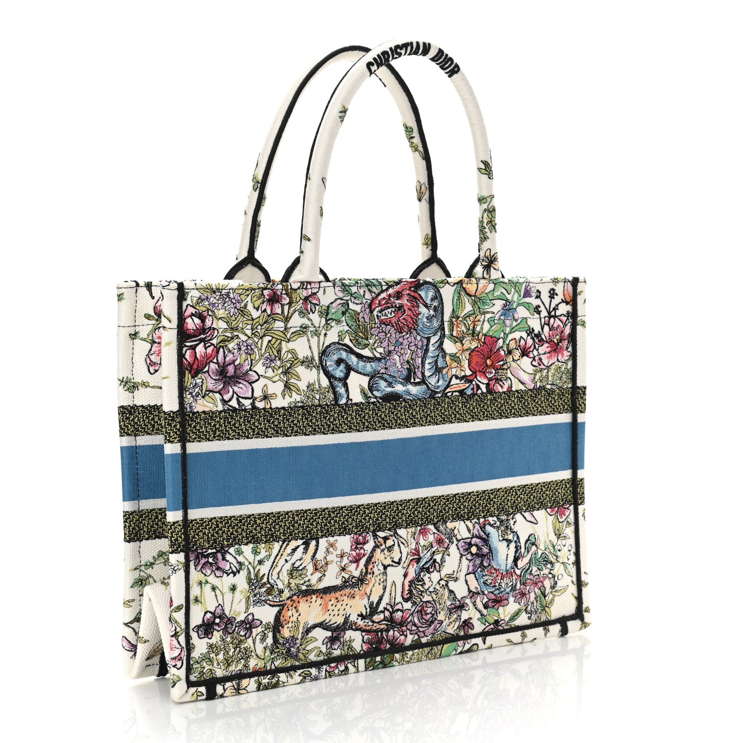 Christian Dior Canvas Embroidered Medium D-Constellation Book Tote Latte Multicolor 3 of 10