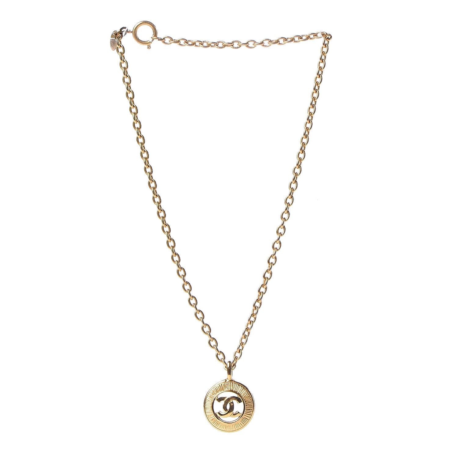Chanel CC Pendant Chain Necklace Gold 3 of 6