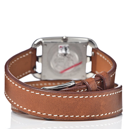 Hermes Stainless Steel Barenia 23mm Cape Cod Double Tour Quartz Watch Fauve 4 of 9